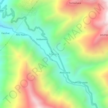 Mapa topográfico Matara, altitud, relieve
