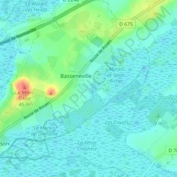 Mapa topográfico Le Domaine, altitud, relieve