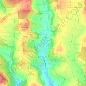 Mapa topográfico Mühlgasse, altitud, relieve