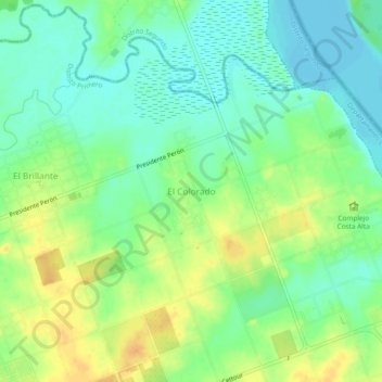 Mapa topográfico El Colorado, altitud, relieve