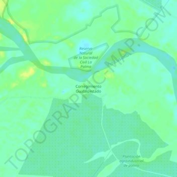 Mapa topográfico Corregimiento Guafalpintado, altitud, relieve