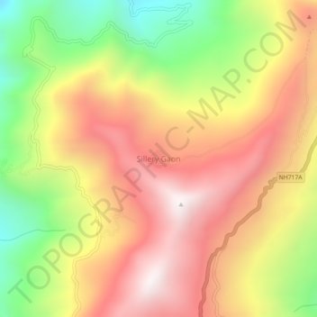 Mapa topográfico Sillery Gaon, altitud, relieve