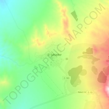 Mapa topográfico El Salvador, altitud, relieve