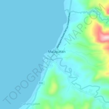 Mapa topográfico Poblacion, altitud, relieve