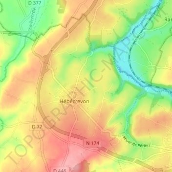 Mapa topográfico La Cauvinière, altitud, relieve