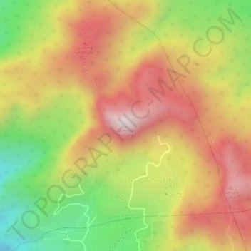 Mapa topográfico Gunung Kencana, altitud, relieve