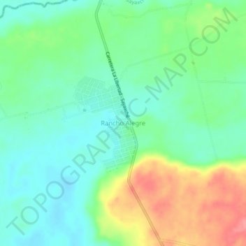 Mapa topográfico Rancho Alegre, altitud, relieve