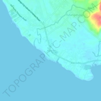 Mapa topográfico Ayala, altitud, relieve