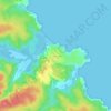Mapa topográfico Sinemorets, altitud, relieve