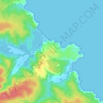 Mapa topográfico Sinemorets, altitud, relieve