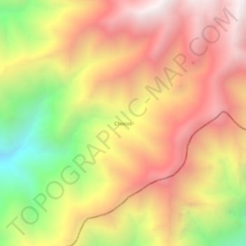 Mapa topográfico Chocos, altitud, relieve