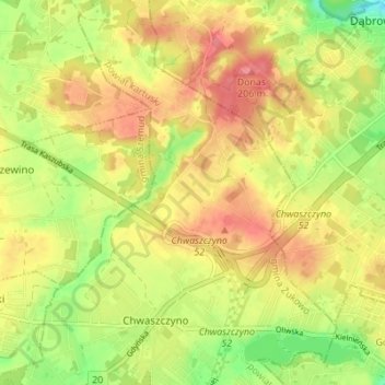 Mapa topográfico Rewerenda, altitud, relieve