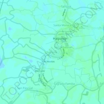 Mapa topográfico San Jose, altitud, relieve