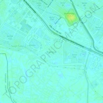 Mapa topográfico Bajidpur, altitud, relieve