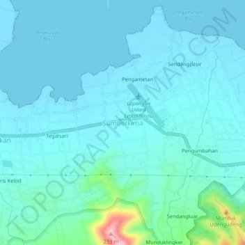 Mapa topográfico Sumberkima, altitud, relieve