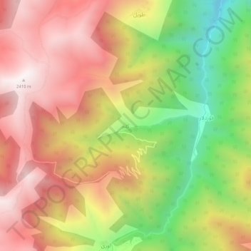 Mapa topográfico کلم, altitud, relieve