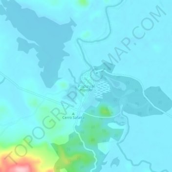 Mapa topográfico Papayal, altitud, relieve