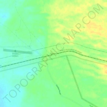 Mapa topográfico Ooldea, altitud, relieve
