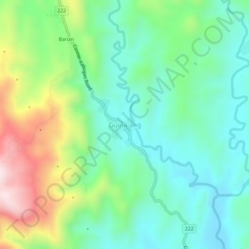Mapa topográfico Guina-ang, altitud, relieve