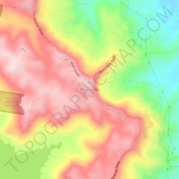 Mapa topográfico Montville, altitud, relieve