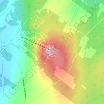 Mapa topográfico Mont Gleason, altitud, relieve