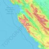 Mapa topográfico Big Sur, altitud, relieve