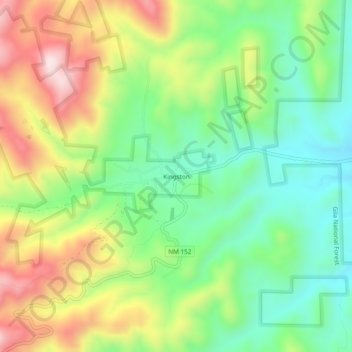 Mapa topográfico Kingston, altitud, relieve