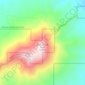 Mapa topográfico Beckwourth Peak, altitud, relieve