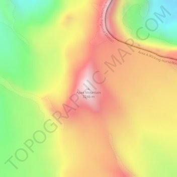Mapa topográfico Apex Mountain, altitud, relieve
