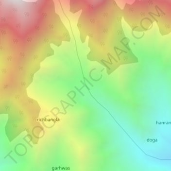 Mapa topográfico nari, altitud, relieve