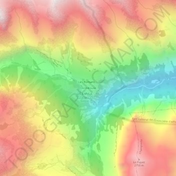 Mapa topográfico Dormillouse, altitud, relieve