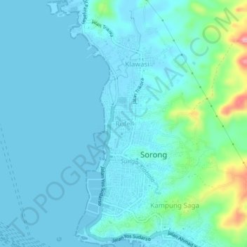 Mapa topográfico Rufei, altitud, relieve