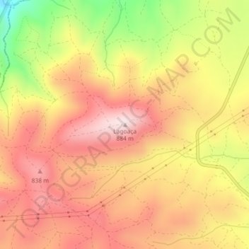 Mapa topográfico Lagoaça, altitud, relieve