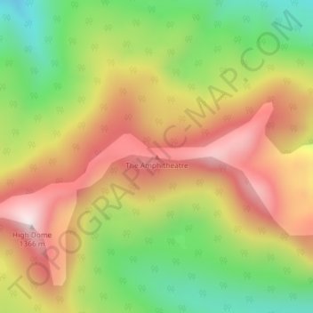 Mapa topográfico The Amphitheatre, altitud, relieve