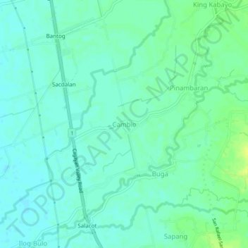 Mapa topográfico Cambio, altitud, relieve
