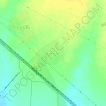 Mapa topográfico Agiabampo, altitud, relieve