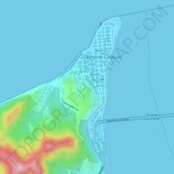 Mapa topográfico Mirador de la ciudad, altitud, relieve