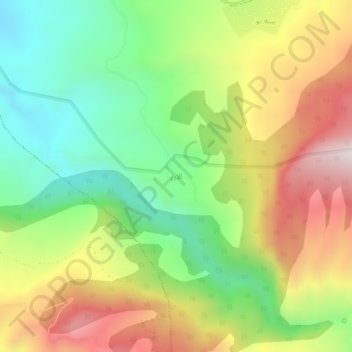 Mapa topográfico الارز, altitud, relieve