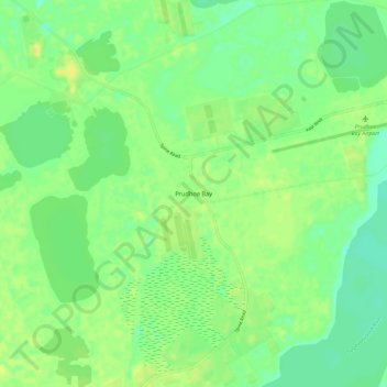 Mapa topográfico Prudhoe Bay, altitud, relieve
