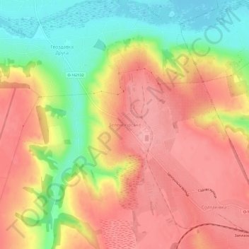 Mapa topográfico Zelenohirske, altitud, relieve