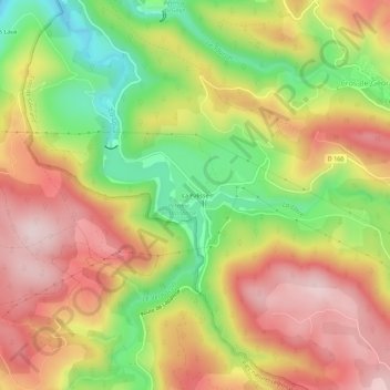 Mapa topográfico La Palisse, altitud, relieve
