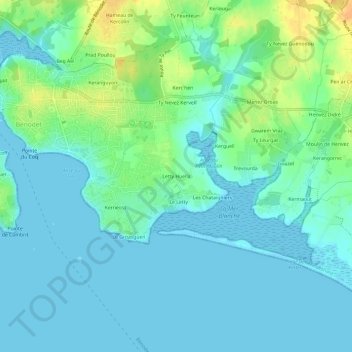 Mapa topográfico Letty Huella, altitud, relieve