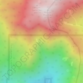 Mapa topográfico Strawberry Cienaga, altitud, relieve
