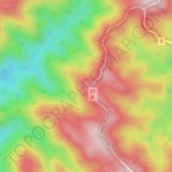 Mapa topográfico Westridge Outlook, altitud, relieve