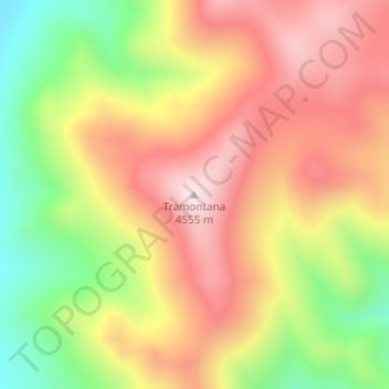 Mapa topográfico Tramontana, altitud, relieve