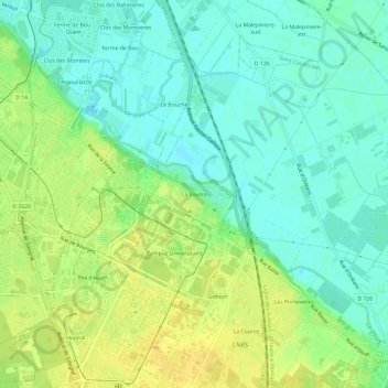 Mapa topográfico La Source, altitud, relieve