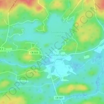 Mapa topográfico Gooderham Lake Dam, altitud, relieve