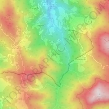 Mapa topográfico Ca' de' Borelli, altitud, relieve