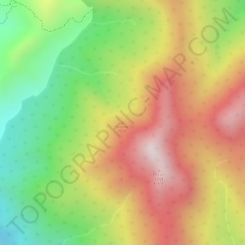 Mapa topográfico Bulacan Peak, altitud, relieve