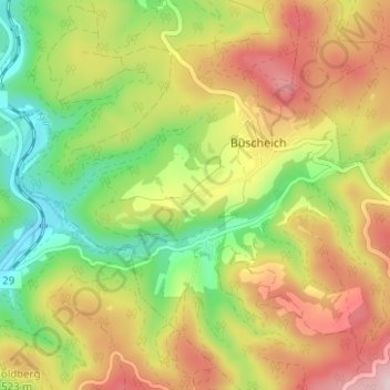 Mapa topográfico Niedereich, altitud, relieve